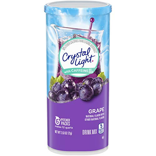 Crystal Light Grape Energy Drink Mix with Caffeine -6 Pitcher Packets-