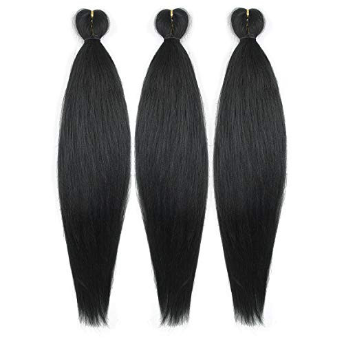 3 Pack Pre-Stretched Braiding Hair 26 Inch Omber Colors Prefessional Perm Yaki Hot Water Setting Braiding Hair Easy Braids Synthetic Hair Extensions -