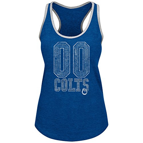 NFL Indianapolis Colts Adult Women NFL Plus Colts Team Heather Tank 4X Blue Hthr-Grey