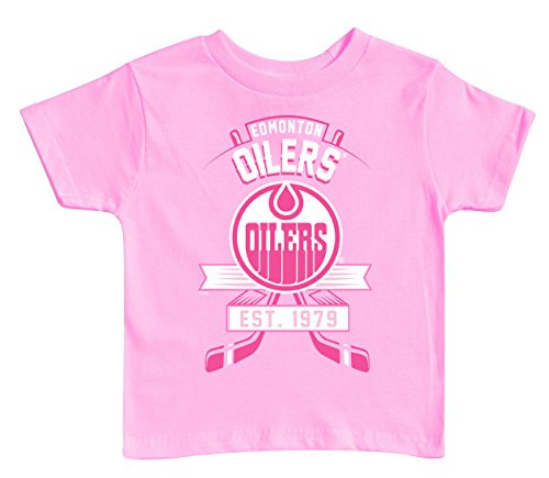 Soft As A Grape NHL Edmonton Oilers Kids Tee  4 Tall  Pink
