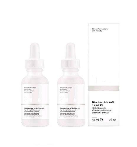 Niacinamide 10 - Zinc 1 Serum for Face - Pore Reducer - USA Skin Care -30ml- 2 Packs