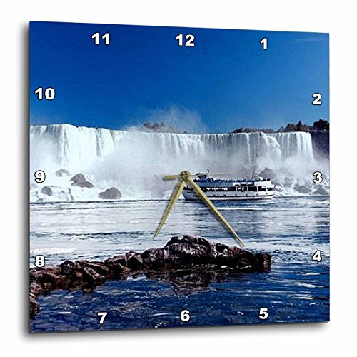 3dRose dpp-21664-1 Niagara Falls with Boat Wall Clock  10 by 10-Inch