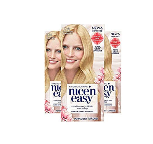 Clairol Nicen Easy Permanent Hair Color  10A Extra Light Ash Blonde  Pack of 3