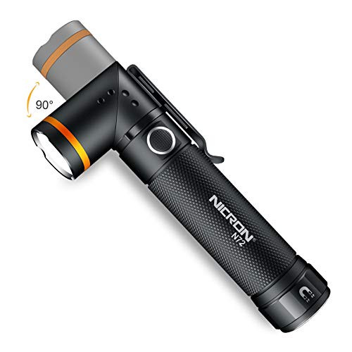 Flashlight  NICRON N72 800 Lumens Tactical Flashlight  90 Degree Flashlight IPX4 Waterproof Led Flashlight 4 Modes- Best High Lumens Are For Camping