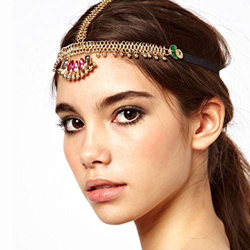 Nicute Boho Rhinestone Tassel Head Chain Gold Layered Bride Crystal Headpieces Wedding Hair Accessories Jewelry for Women and Girls Nicute Boho Rhinestone Tassel Head Chain Gold Layered Bride Crystal Headpieces Wedding Hair Accessories Jewelry for Women and Girls