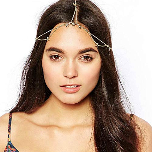 Nicute Boho Stars Head Chain Gold Bride Layered Headpieces Wedding Hair Accessories Jewelry for Women and Girls Nicute Boho Stars Head Chain Gold Bride Layered Headpieces Wedding Hair Accessories Jewelry for Women and Girls
