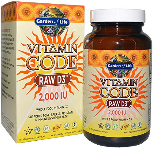 Garden of Life  Vitamin Code  Raw D3  2 000 IU  120 Vegetarian Capsules