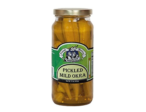 Amish Wedding Foods Pickled Mild Okra 16 oz- Glass Jar