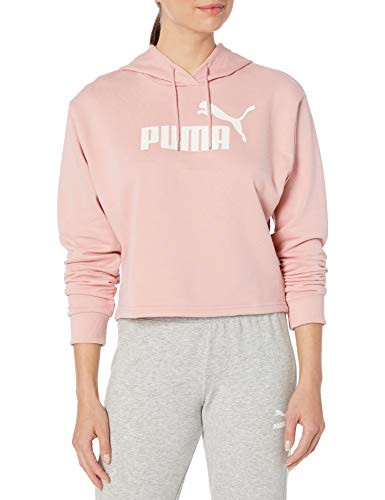 PUMA Womens Essentials- Cropped Hoodie  Bridal Rose  X-Large