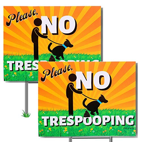 RISE and SIGNS No Pooping Dog Signs for Yard No Trespooping Clean Up After Your Dog Sign No Dog Poop Signs Clean Your Dog Poop Signs for Yard 2-Pack D RISE and SIGNS No Pooping Dog Signs for Yard No Trespooping Clean Up After Your Dog Sign No Dog Poop Signs Clean Your Dog Poop Signs for Yard 2-Pack D