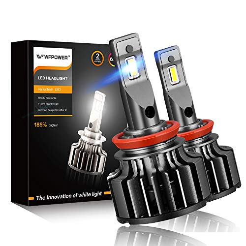 WFPOWER H11 LED Headlight Bulb H8 H9  High Performance 12000LM Extremely Bright  6000K Cool White  High Beam-Low Beam Headlights Fog Light  Halogen Re