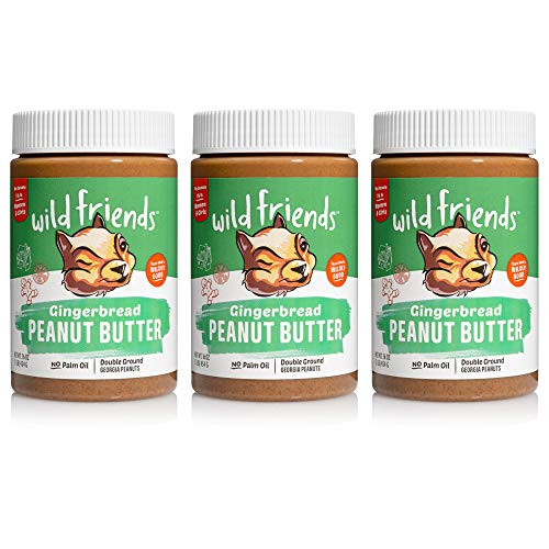 Wild Friends Foods Natural Gingerbread Seasonal Peanut Butter  Gluten Free  Palm Oil Free  3 Count