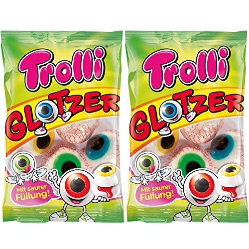 Trolli Glotzer Eyeball Gummies Pack of 2 - Sour Filled Fruit Gum