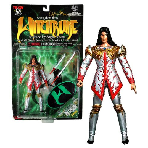 Witchblade Top Cow Year 1998 Moore Action Collectibles Series 6 Inch Tall Action Figure - Silver IAN Nottingham with 2 Slashing Samurai Katana Swords