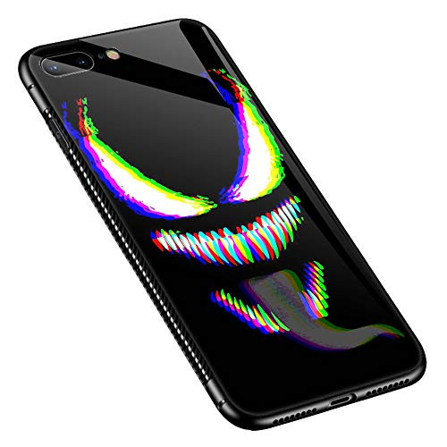 iPhone 8 Plus Case Wonderful Mask iPhone 7 Plus Case Pattern Design Shockproof Non-Slip Tempered Glass Case for Apple iPhone 8 Plus-7 Plus
