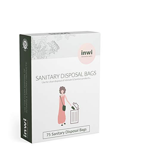 InWi Sanitary Disposable Bags - 75 Bags for Disposal of Sanitary Pads  Sanitary Napkins  Tampons  Condoms and Feminine Hygiene Products