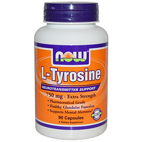 Now Foods L-Tyrosine Neurotransmitter Support 750 mg  90 Caps -2 pack-