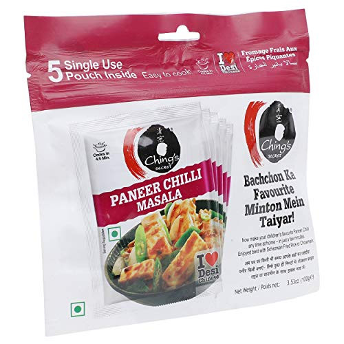 Chings Secret Paneer Chilli Masala - 5 Single Use Pouch - 100 Gram