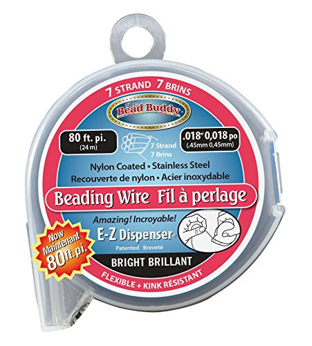Bead Buddy 7 Strand Bead Stringing Wire-80 Feet And -018 Inches Thick-Bright