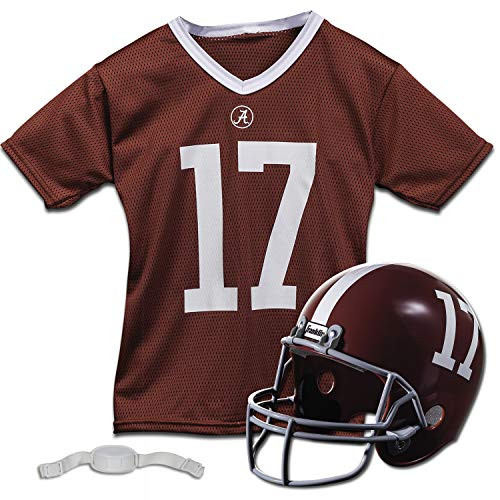Franklin Sports Alabama Crimson Tide Kids College Football Uniform Set - NCAA Youth Football Uniform Costume - Helmet Jersey Chinstrap Set - Youth M Franklin Sports Alabama Crimson Tide Kids College Football Uniform Set - NCAA Youth Football Uniform Costume - Helmet Jersey Chinstrap Set - Youth M