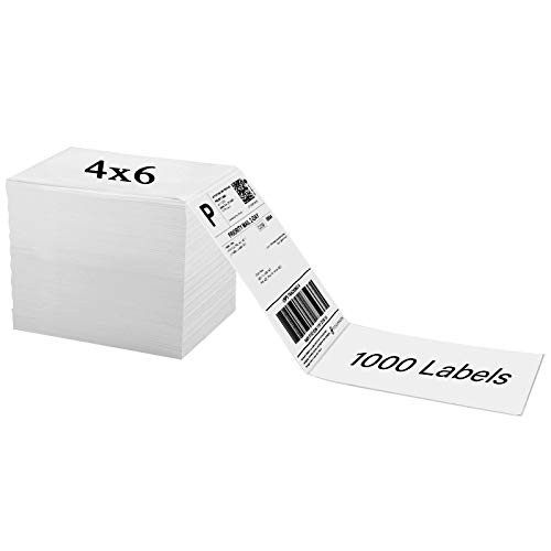 OausTect 4x6 Shipping Label 1000 Fanfold Labels for Rollo  Zebra Direct Thermal Printer  with Perforations - 1 Stack