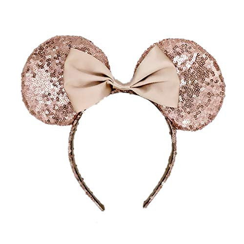 OBUY Minnie Ears  Minnie Mouse Ears Adult red Ears mice Ears Minnie Mouse Ears Rainbow Minnie Mouse Ears  Sparkly Minnie Ears  Mouse Ears -Champagne-