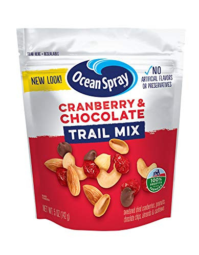 Ocean Spray Craisins Dried Cranberries  Cranberry and Chocolate Trail Mix  5 Oz -Pack of 12-