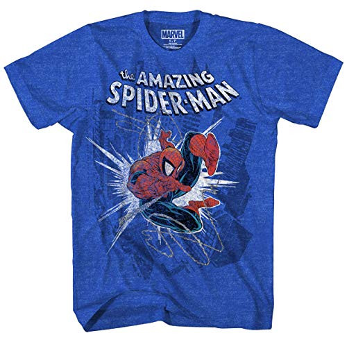 Marvel Boys Big Amazing Spider-Man T-Shirt  Royal Heather  Medium