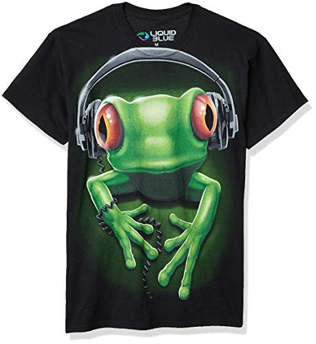 Liquid Blue Mens Frog Rock T-Shirt  Black  Medium