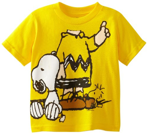 Peanuts Little Boys Toddler Short Sleeve T-Shirt  Yellow  4T