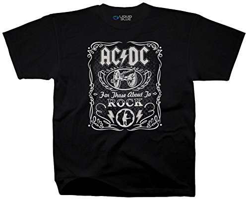 Liquid Blue Mens Ac-DC Label T-Shirt  Black  XX-Large