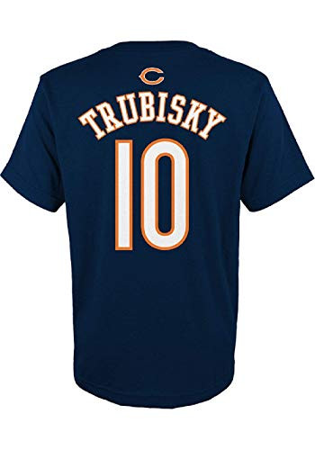Mitchell Trubisky Chicago Bears NFL Youth 8-20 Navy Mainliner Official Player Name and Number T-Shirt -Youth X-Large 18-20-