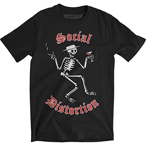 Impact Social Distortion Skelly Logo Fitted Jersey tee -Medium- Black