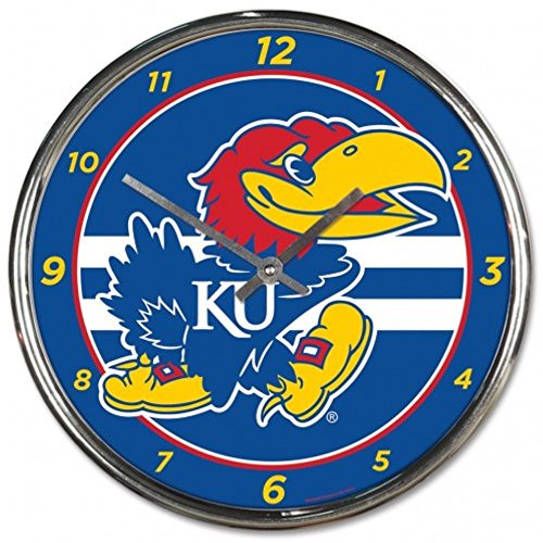 NCAA Kansas Jayhawks WinCraft Official Chrome Clock