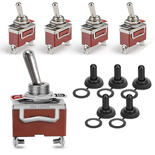 MGI SpeedWare One-Side Momentary Toggle Switches -ON--Off 5-Pack with Waterproof Boots  2-Pin SPST