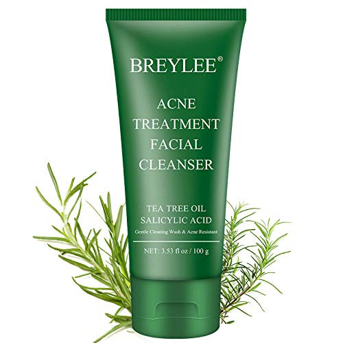 Acne Face Wash  BREYLEE Acne Treatment Facial Cleanser Tea Tree Acne Face Wash With Salicylic Acid To Prevent And Treat Breakouts  Stubborn Acnes And
