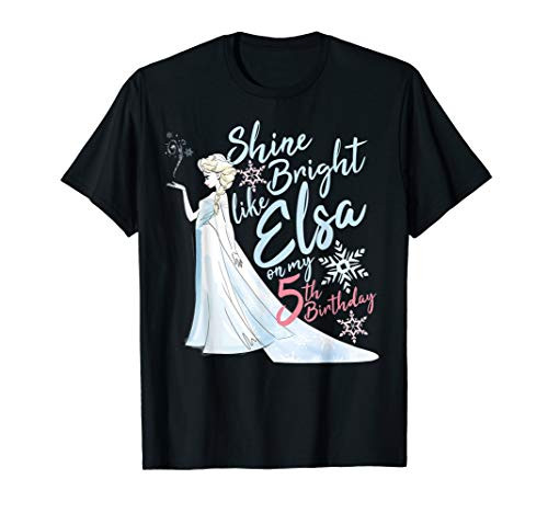 Disney Frozen Elsa Shine Bright On My 5th Birthday T-Shirt