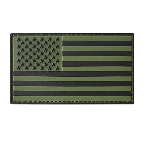 LEGEEON Olive Drab OD Multicam USA American Flag ISAF Morale PVC Rubber Hook-and-Loop Patch
