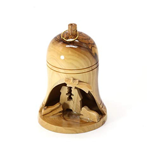 SpringNahal Olive Wood Bell Family from Bethlehem with a Certificate Made in The Holy Land -3-6-