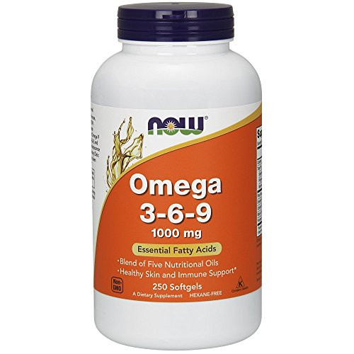 NOW Supplements  Omega 3-6-9 1000 mg with a blend of Flax Seed  Evening Primrose  Canola  Black Currant and Pumpkin Seed Oils  250 Softgels