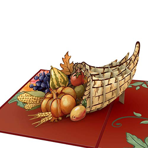 Lovepop Thanksgiving Cornucopia Pop Up Card - 3D Cards  Thanksgiving Pop Up Cards  Fall Pop Up Card  Fall Thank You Cards  3D Thanksgiving Cards