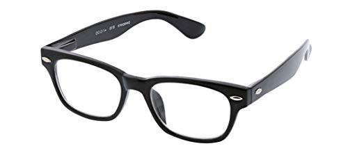 Peepers by PeeperSpecs Clark Square Reading Glasses  Black-Focus Blue Light Filtering Lenses  49 mm - 1-75