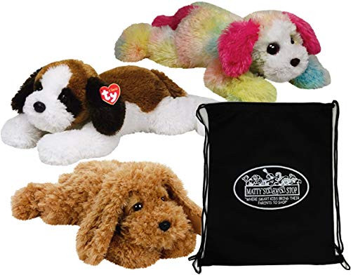 Ty Classic 14" Dogs Yodeler, Baylee & Yodels Gift Set Bundle with Bonus Matty's Toy Stop Storage Bag - 3 Pack