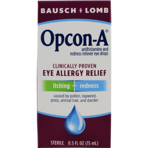 Bausch - Lomb Opcon-A Antihistamine and Redness Reliever Eye Drops  0-5 Ounces-15 mL -Pack of 3-