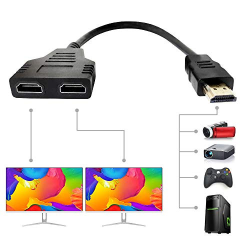 HDMI Male 1080P to Dual HDMI Female 1 to 2 Way HDMI Splitter Adapter Cable for HDTV HD  LED  LCD  TV  Support Two TVs at The Same Time