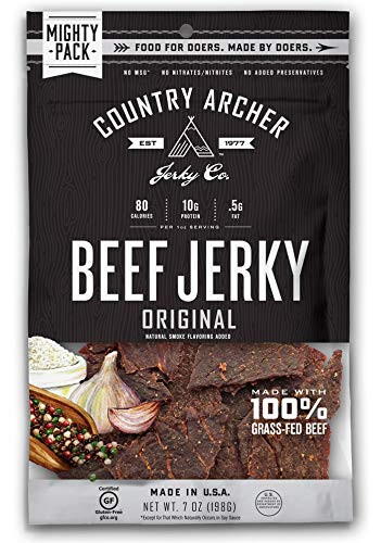 Original Beef Jerky By Country Archer  100 Grass-Fed  Gluten Free  7 Ounce