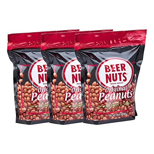 BEER NUTS Original Peanuts - Grab Bag - 30 oz Resealable Bag -Pack of 3- Sweet and Salty Gluten-Free Kosher Low Sodium Peanut Snacks BEER NUTS Original Peanuts - Grab Bag - 30 oz Resealable Bag -Pack of 3- Sweet and Salty Gluten-Free Kosher Low Sodium Peanut Snacks