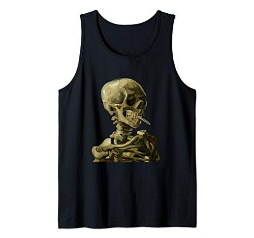 Vincent van Gogh Art Still Life Skull with Burning Cigarette Tank Top