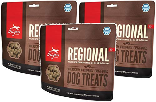 Orijen Freeze Dried Regional Red Dog Treats  3-25 Ounces Per Pack -3 Pack-