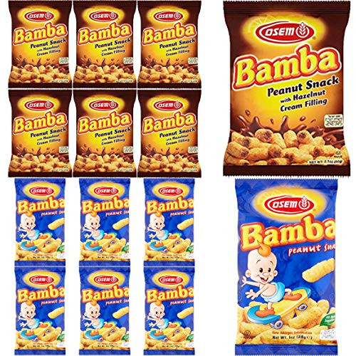 Bamba Peanut Butter Snacks All Natural Peanut Butter PB Corn Puffs -6 Hazelnut Cream 2-1oz Bags - 6 Regular 1oz Bags- Bamba Peanut Butter Snacks All Natural Peanut Butter PB Corn Puffs -6 Hazelnut Cream 2-1oz Bags - 6 Regular 1oz Bags-